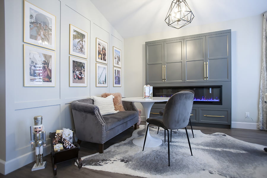 whole home renovation and cabinets built-in cabinets with integrated electric fireplace