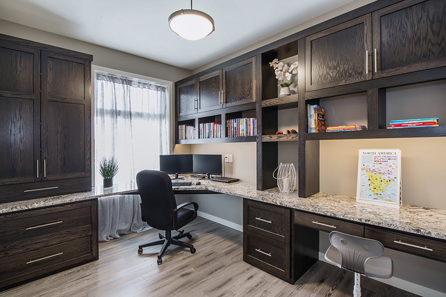 home office renovation with custom cabinets home office design, built in desk and cabinetry