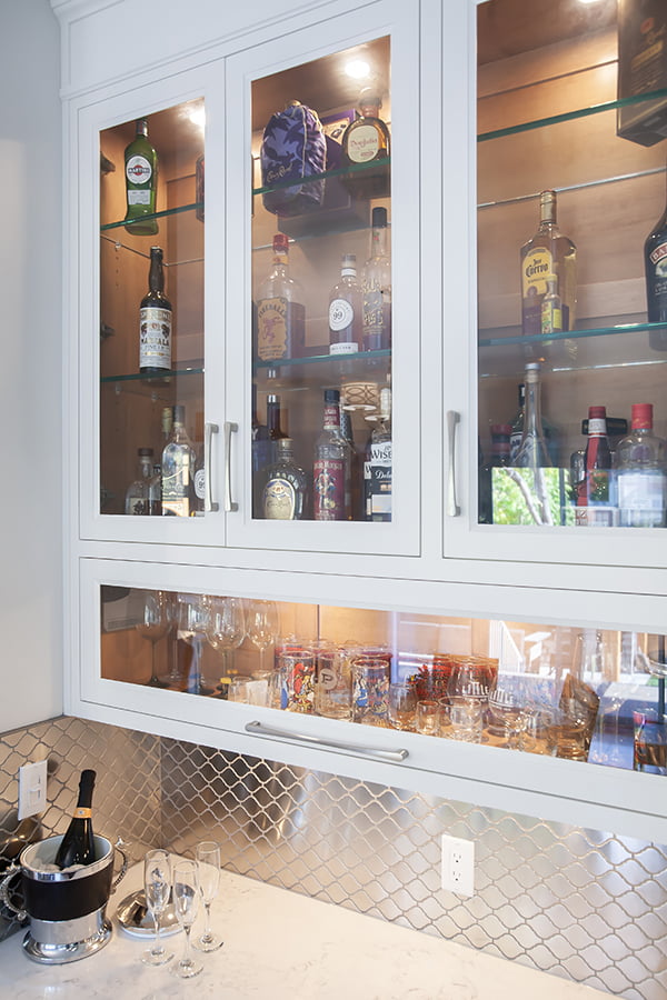 home design and renovation home bar renovation with glass display cabinets