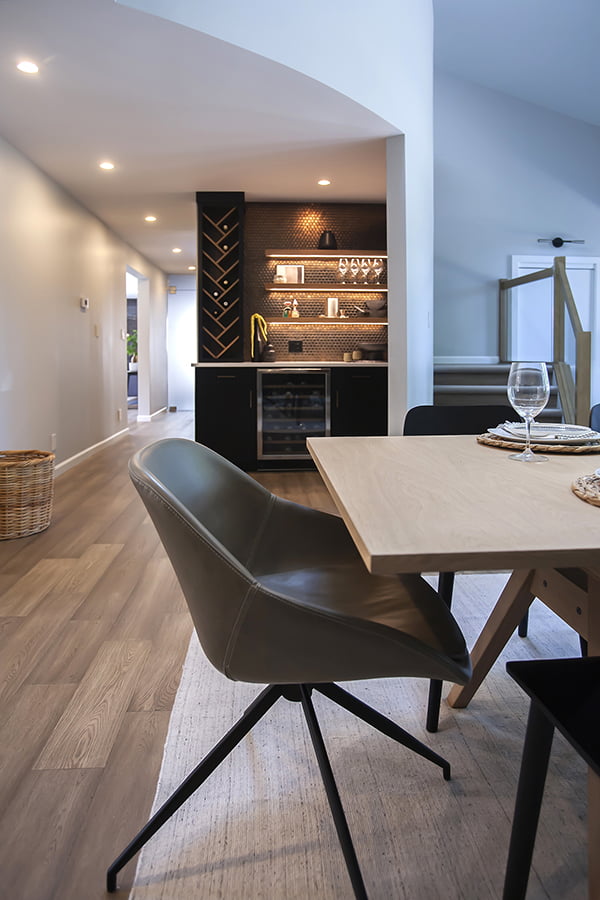 dining bar area renovation home bar renovation with integrated wine rack and bar fridge