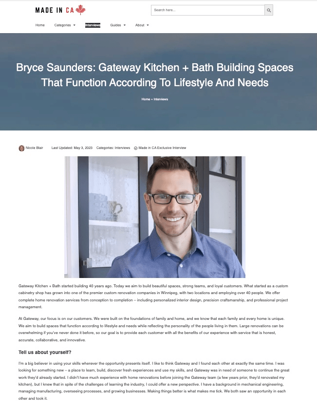 bryce saunders - ceo gateway kitchen + bath