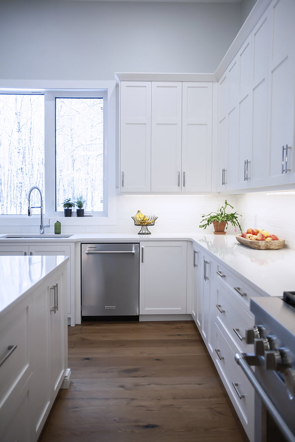 Custom interior design for a traditional white kitchen
