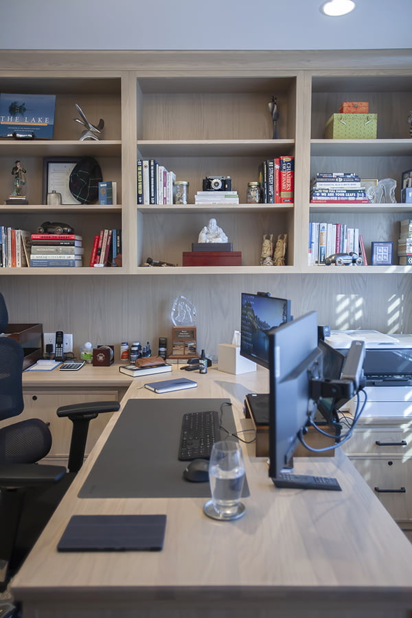 Home Office Custom Design home office custom design with large desk and built in cabinetry