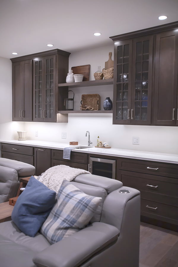 Home Renovation In Winnipeg home renovation, basement custom built in cabinets and wet bar