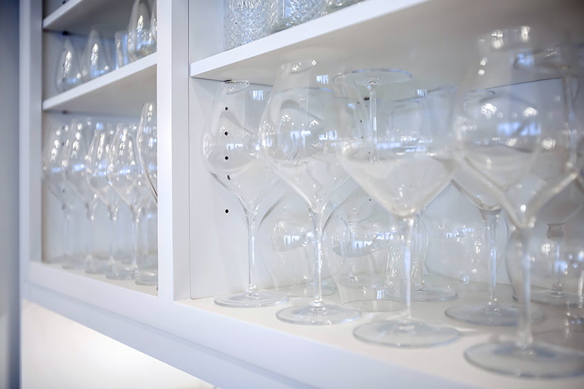 Kitchen Cupboards for glassware and stemware